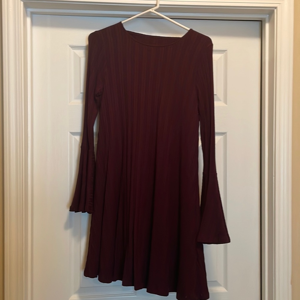 Burgundy long sleeve dress